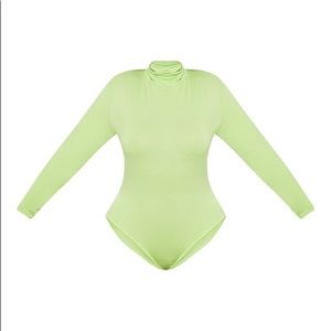 Lime green turtleneck Bodysuit